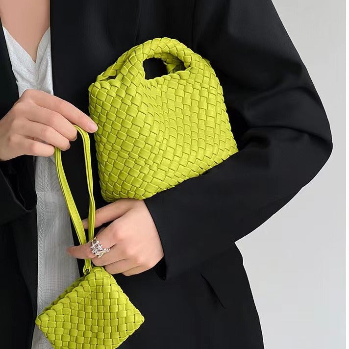 Premium Woven Handmade Mini Small Bag Tote Bucket Bag