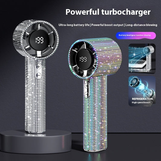 Turbine Little Fan USB Digital Display Portable Long Endurance Fan