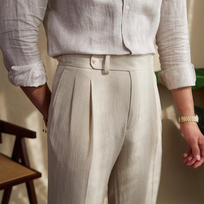 Summer Naples Mid-high Waist Straight Casual Suit Pants