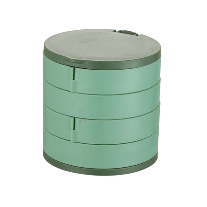 4-Layer Jewelry Box with Makeup Mirror & 360-Degree Rotation