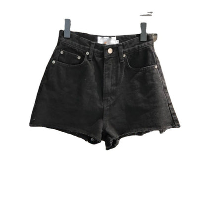 Washed High Waisted Skinny Denim Shorts